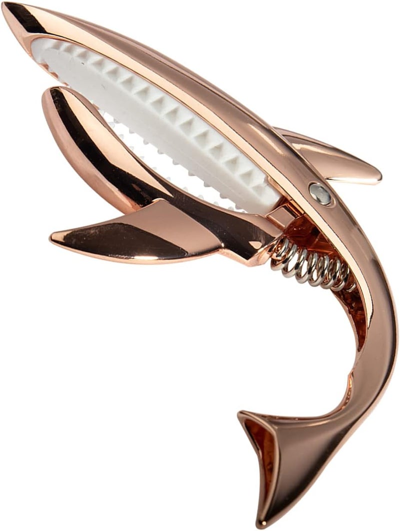 Cheerock Shark Capo, Zinc Alloy Guitar Capo with 2x0.71mm Picks & Pouch for Acoustic/Electric/Ukulele/Bass/Mandolin (Rose Gold Gift) - Image 3